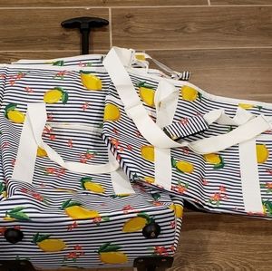 Lemon 2-piece rolling cart & bag